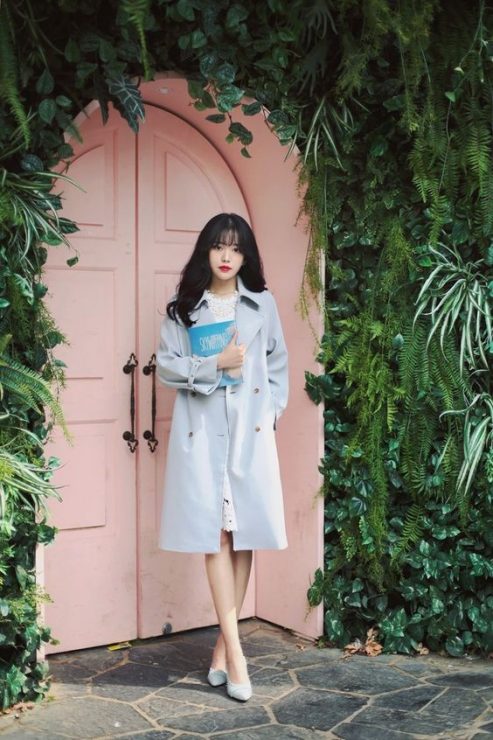 藍白穿搭　優雅 